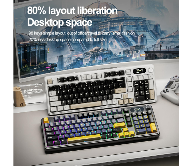 Attack Shark X98PRO Wireless Full-size layout czarna - 1472701 - zdjęcie 7